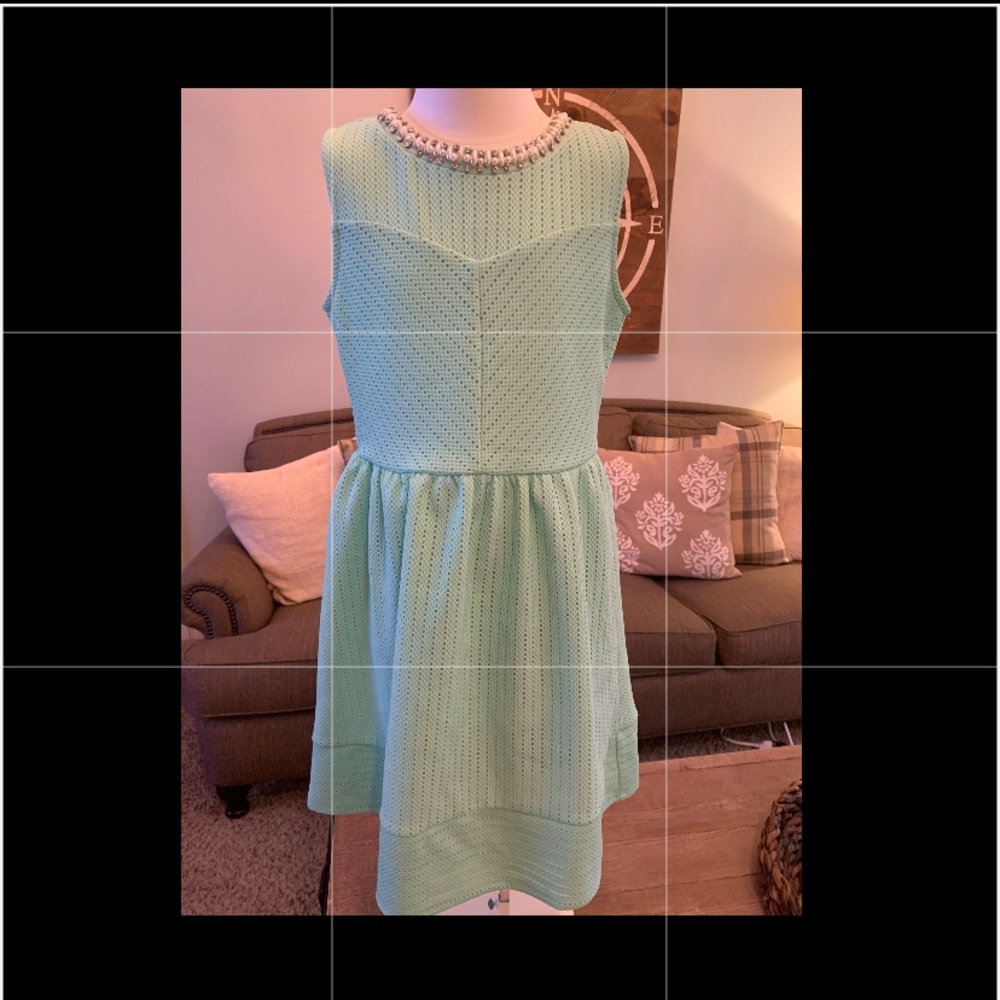 Dress with jeweled neck